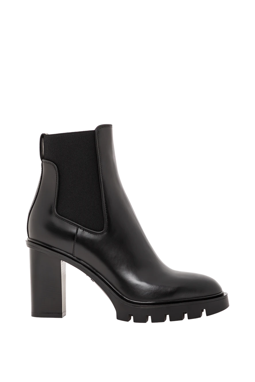 Santoni black ankle boots with a stable heel and elastic inserts 191267 - photo 1