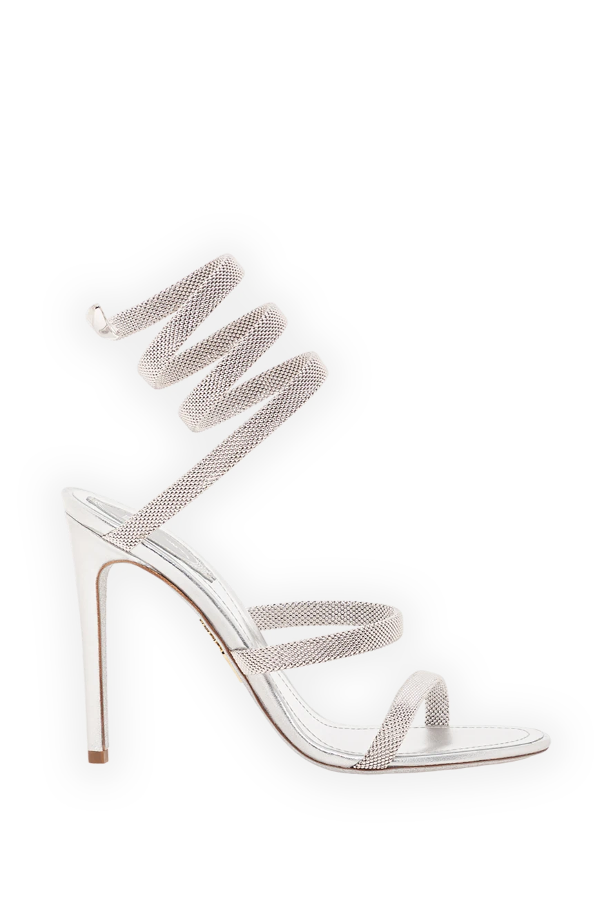 Rene Caovilla trigold cleo silver sandals in grey with silver mesh 191271 - photo 1
