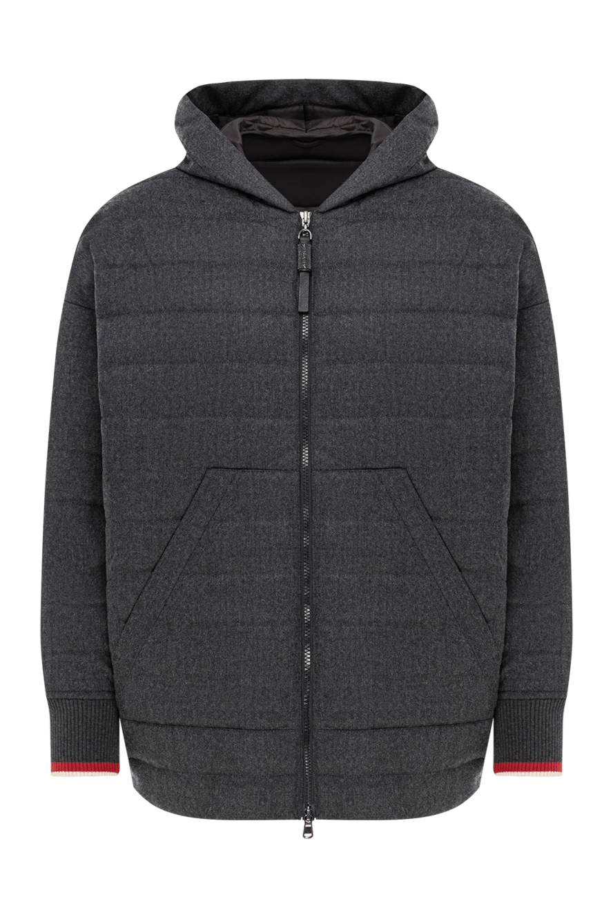 Brunello Cucinelli пуховик із вовни з контрастними манжетами жіноча 191316 - фото 1