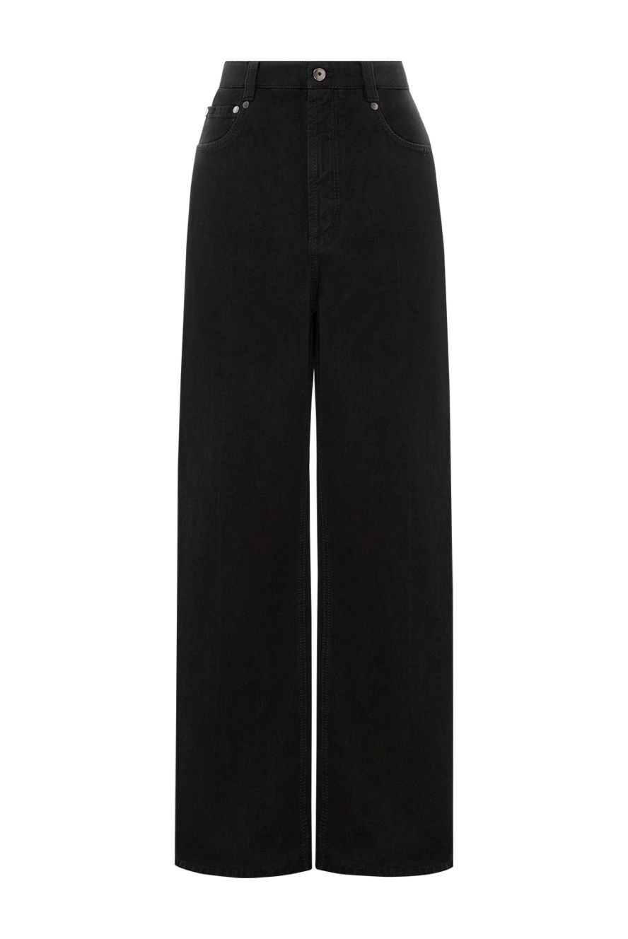 Brunello Cucinelli черные джинсы с эластичным поясом и широкими штанинами 191326 - фото 1