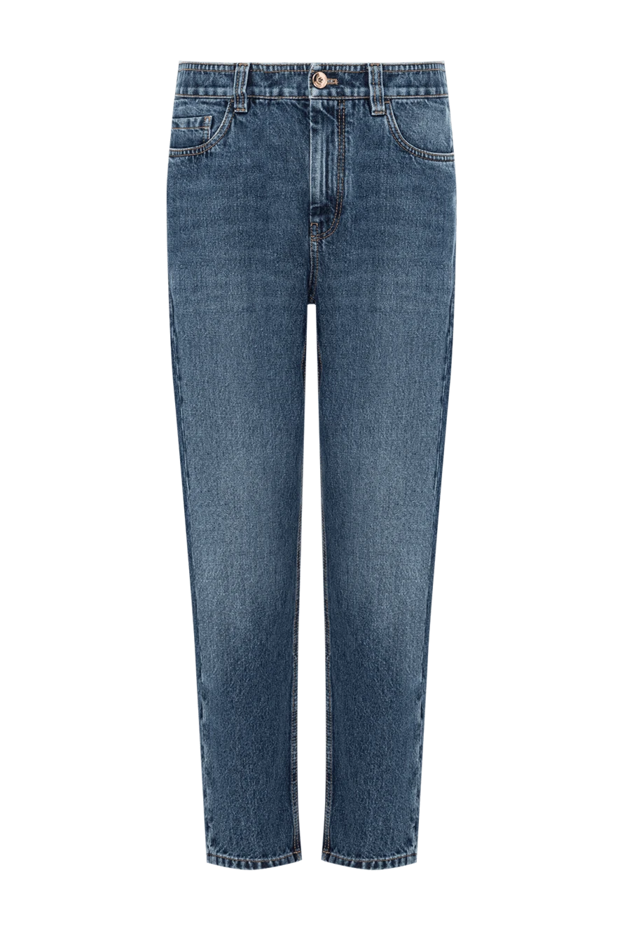 Brunello Cucinelli джинсы из синего денима с классической застежкой на пуговицу 191328 - фото 1