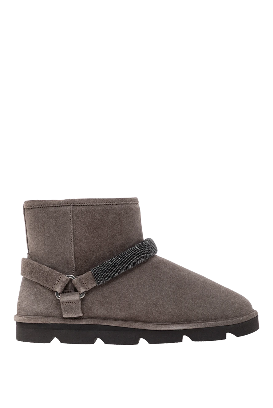 Brunello Cucinelli gray ugg boots made of genuine suede with a warm fur lining. 191355 - photo 1