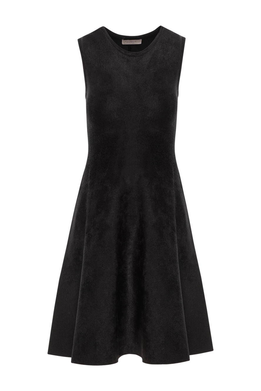 D.Exterior вечірня сукня з м'якого оксамиту чорна з спідницею, що розкльошує. 191367 - фото 1