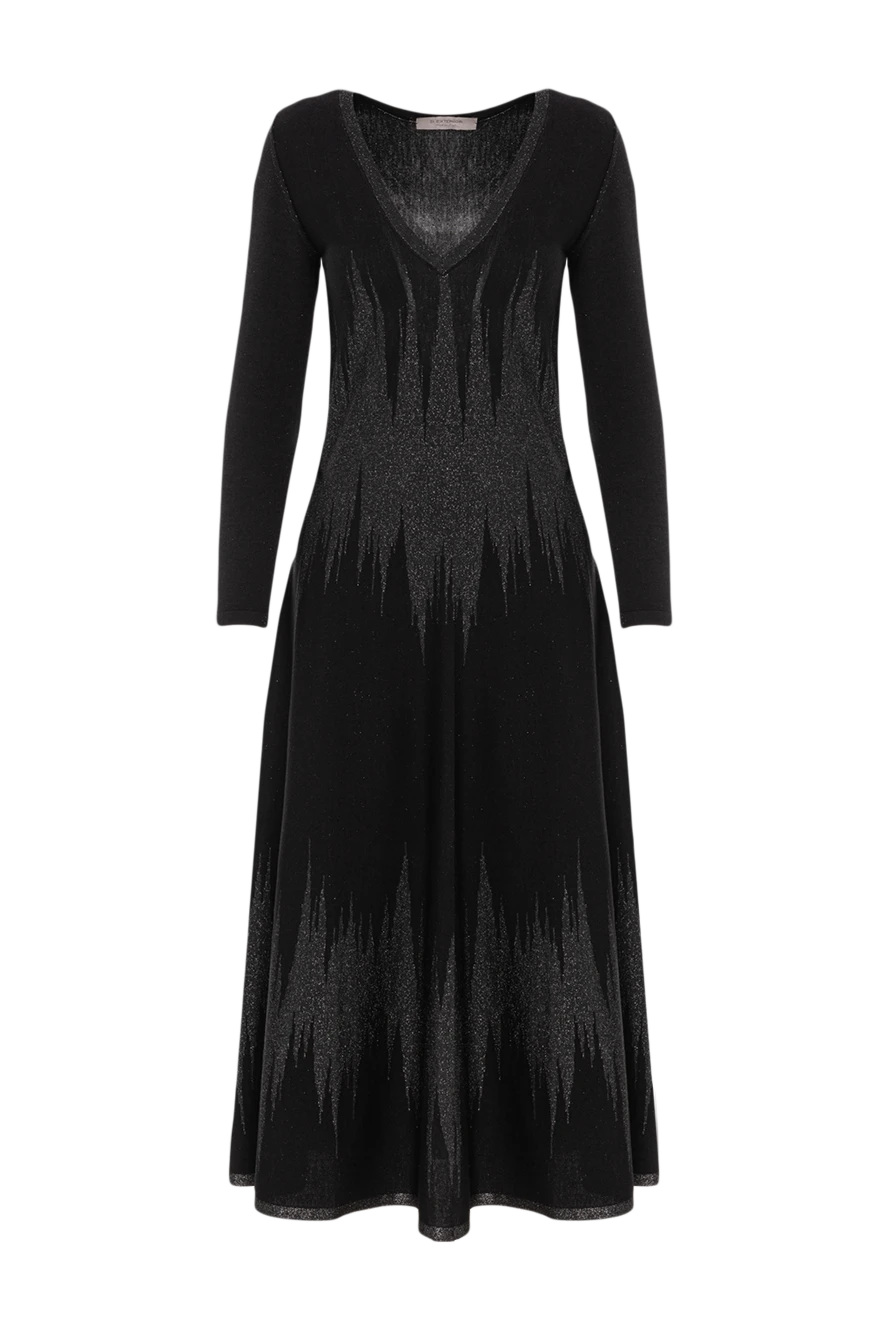 D.Exterior черное платье из тонкого трикотажа с эффектом мерцания 191369 - фото 1