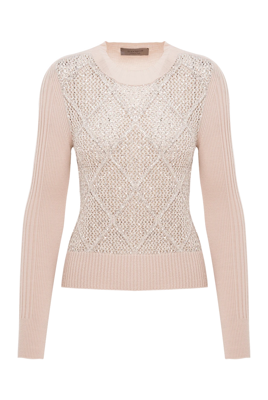 D.Exterior кремовый джемпер с люрексной отделкой и рельефным узором 191380 - фото 1