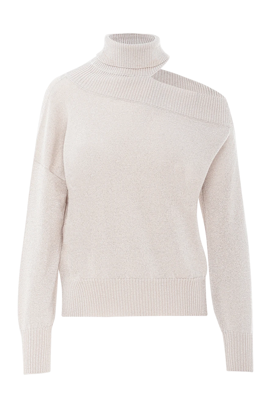 D.Exterior light-colored jumper with an asymmetrical neckline and a high collar 191386 - photo 1