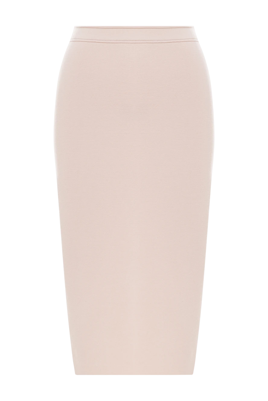 D.Exterior cream wool midi skirt with a minimalist slit 191387 - photo 1