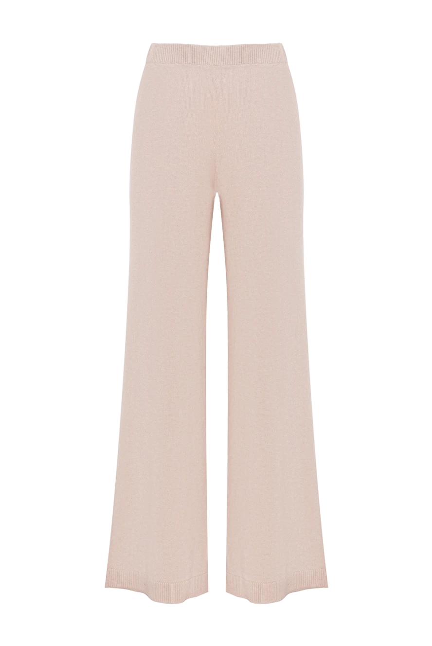 D.Exterior light-colored flared jersey trousers with a soft elastic waistband 191388 - photo 1