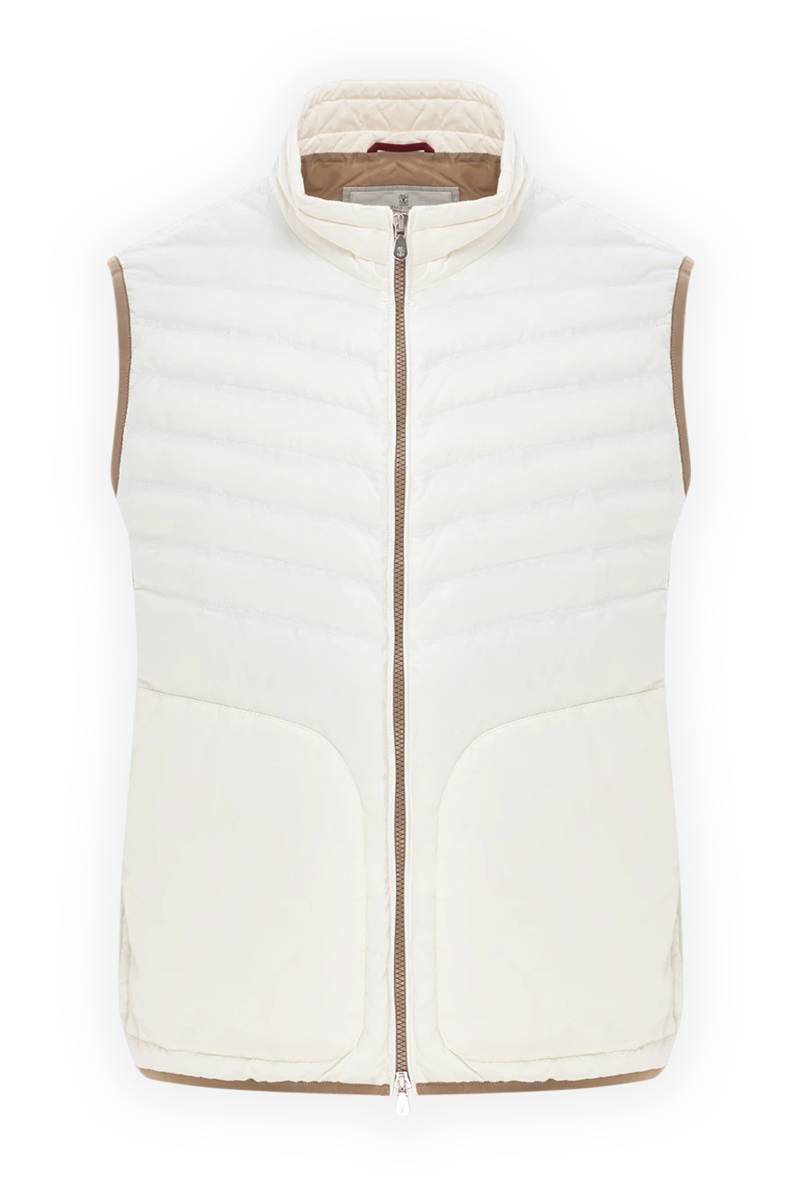 Brunello Cucinelli жилет на молнии в светлом оттенке с контрастной отделкой 191401 - фото 1