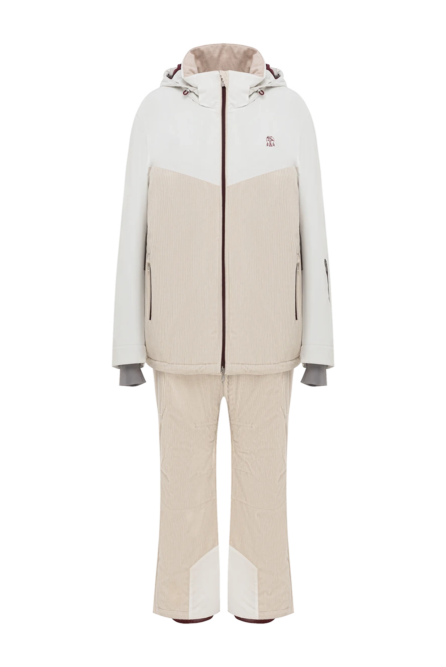 Brunello Cucinelli light-colored cotton and cashmere suit with corduroy inserts and a hood 191405 - photo 1