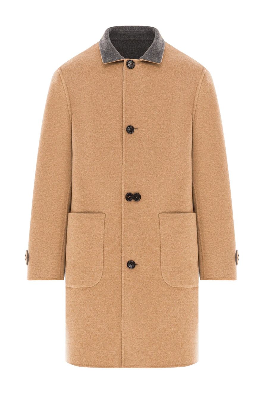 Brunello Cucinelli double-sided cashmere coat in beige and melange-grey 191416 - photo 1