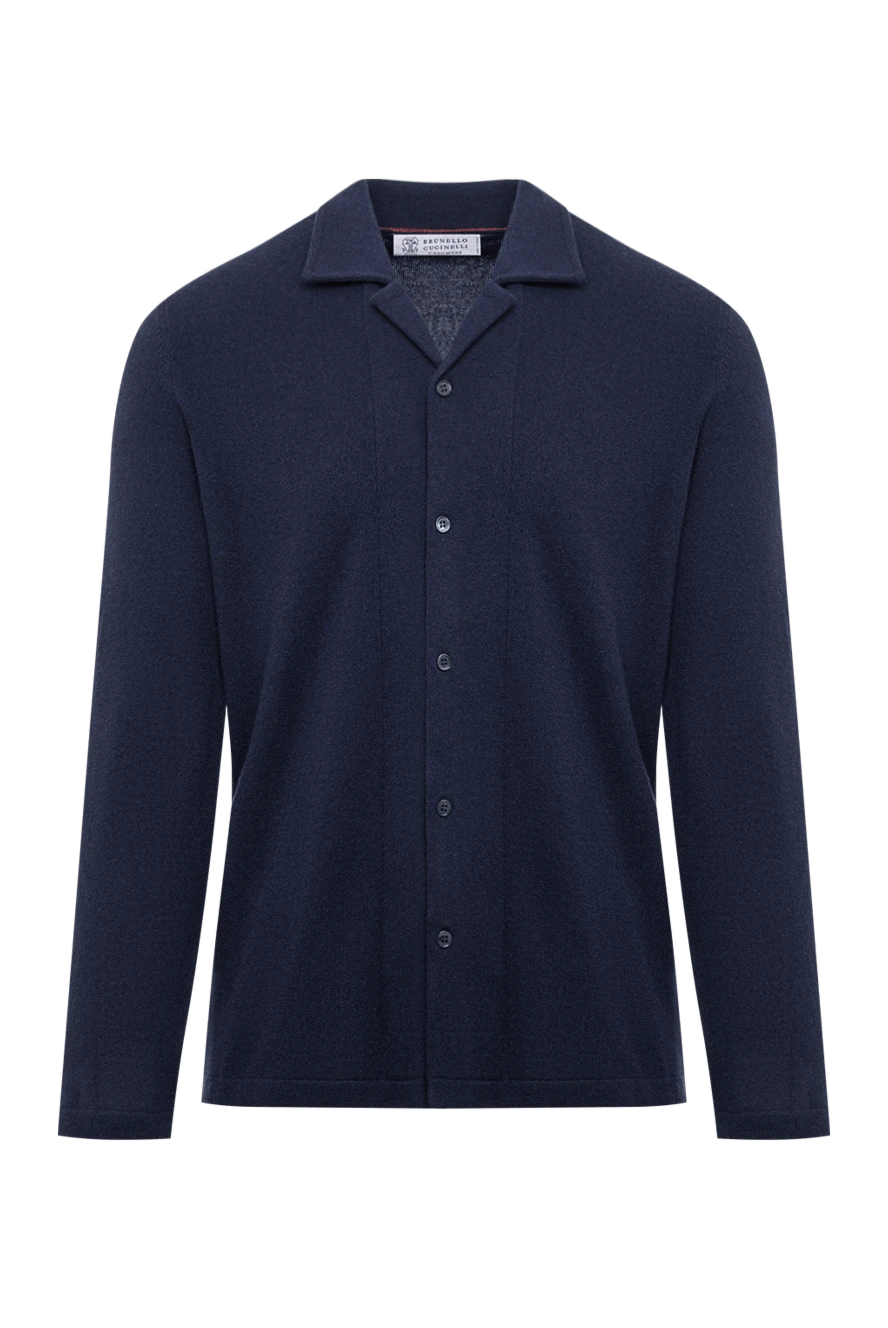 Brunello Cucinelli men's navy blue knitted cardigan with buttons 191427 - photo 1
