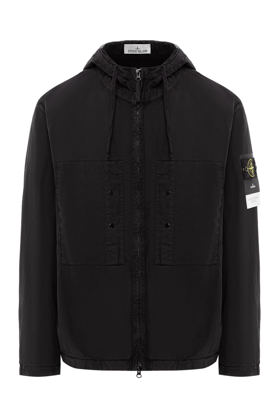 Stone Island black jacket with a hood and patch pockets on the chest 191450 - photo 1