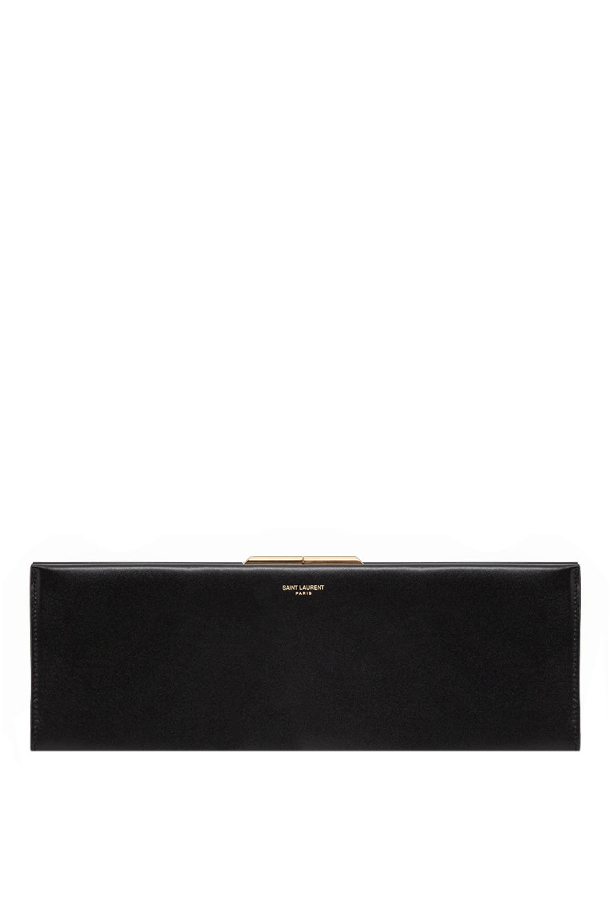 Saint Laurent большой черный клатч midnight из гладкой кожи 191455 - фото 1