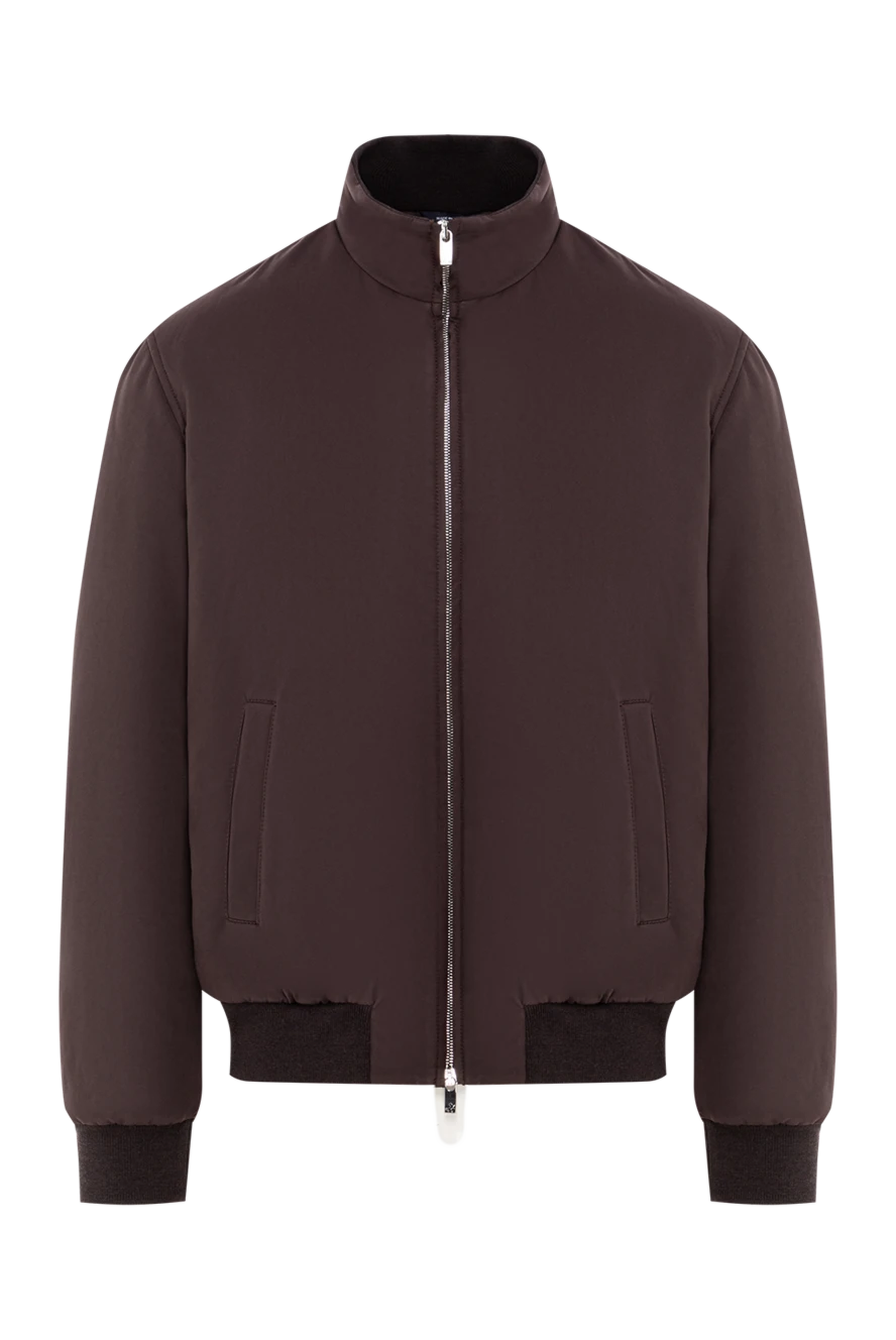 Tombolini brown insulated bomber jacket with a high collar and a zipper 191469 - photo 1
