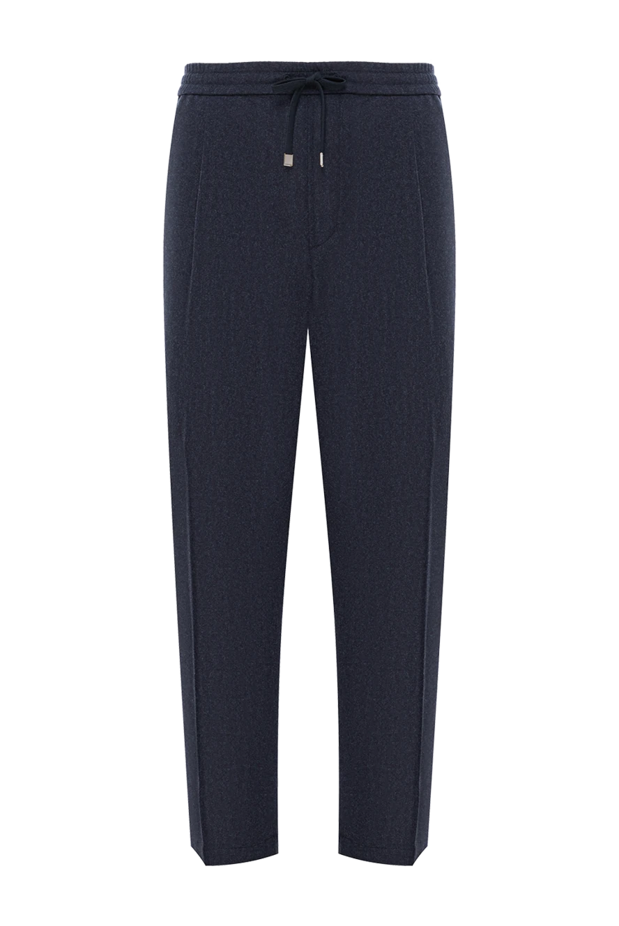 Jacob Cohen брюки шерсть меланжевая с эластичным поясом и шнурком 191502 - фото 1