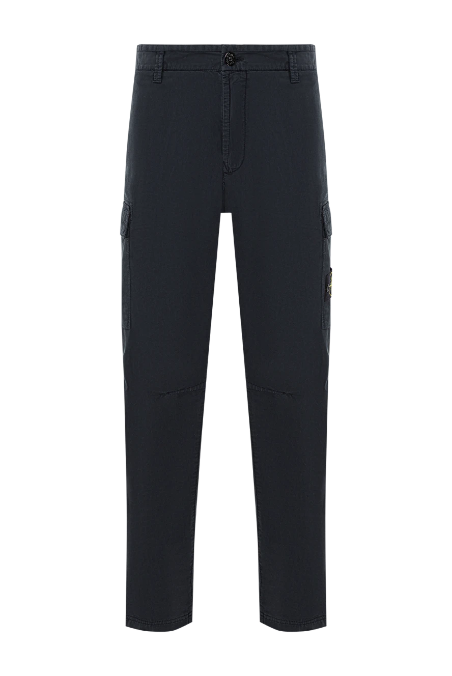 Stone Island брюки-карго обычного зауженного кроя с карманами на молнии синие 191578 - фото 1