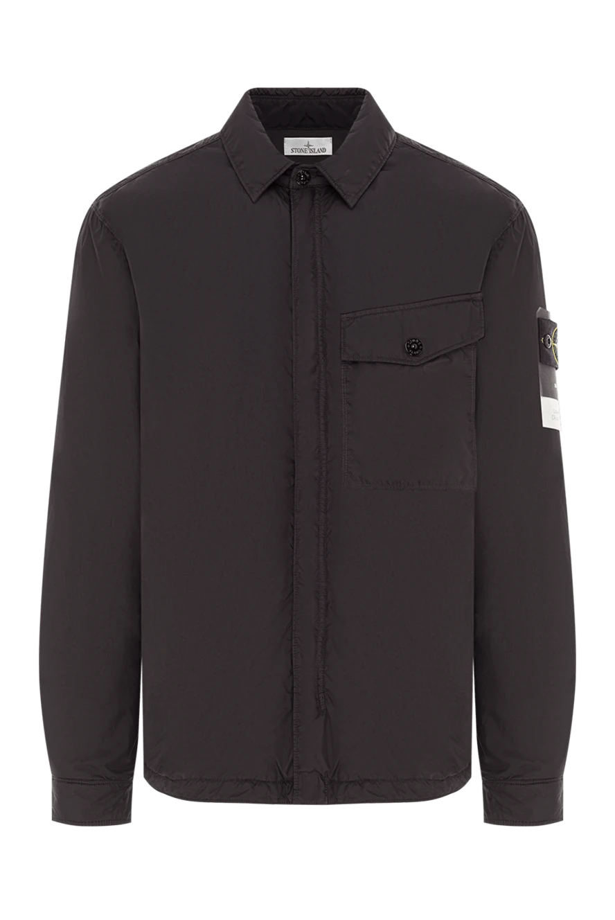 Stone Island нейлоновая куртка-рубашка черного цвета с нагрудным карманом 191609 - фото 1