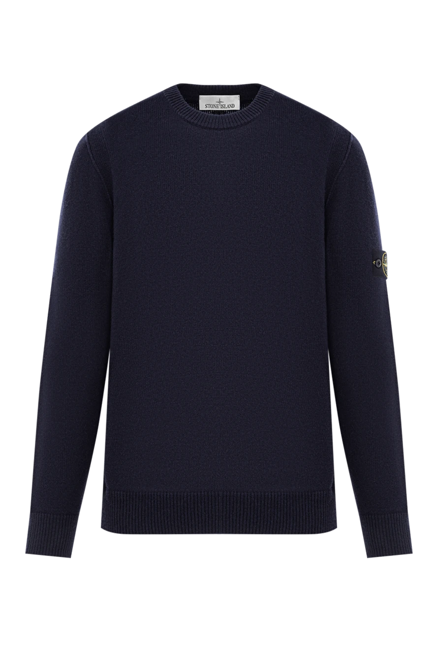 Stone Island knitted blue lambswool jumper with a round neck 191622 - photo 1
