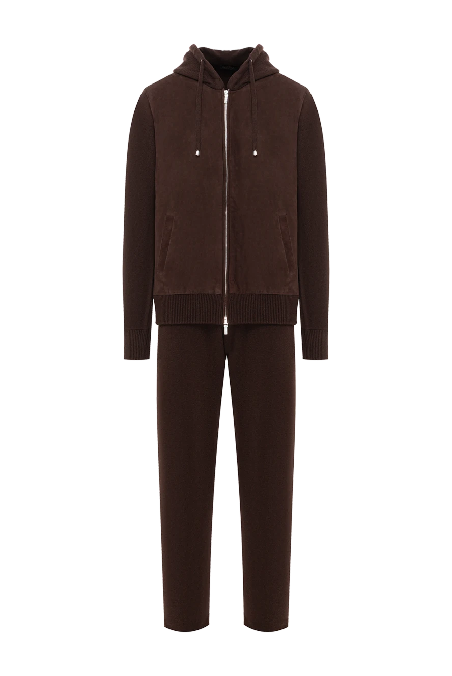 Cesare di Napoli костюм спортивний коричневий з оксамитовими вставками 191641 - фото 1