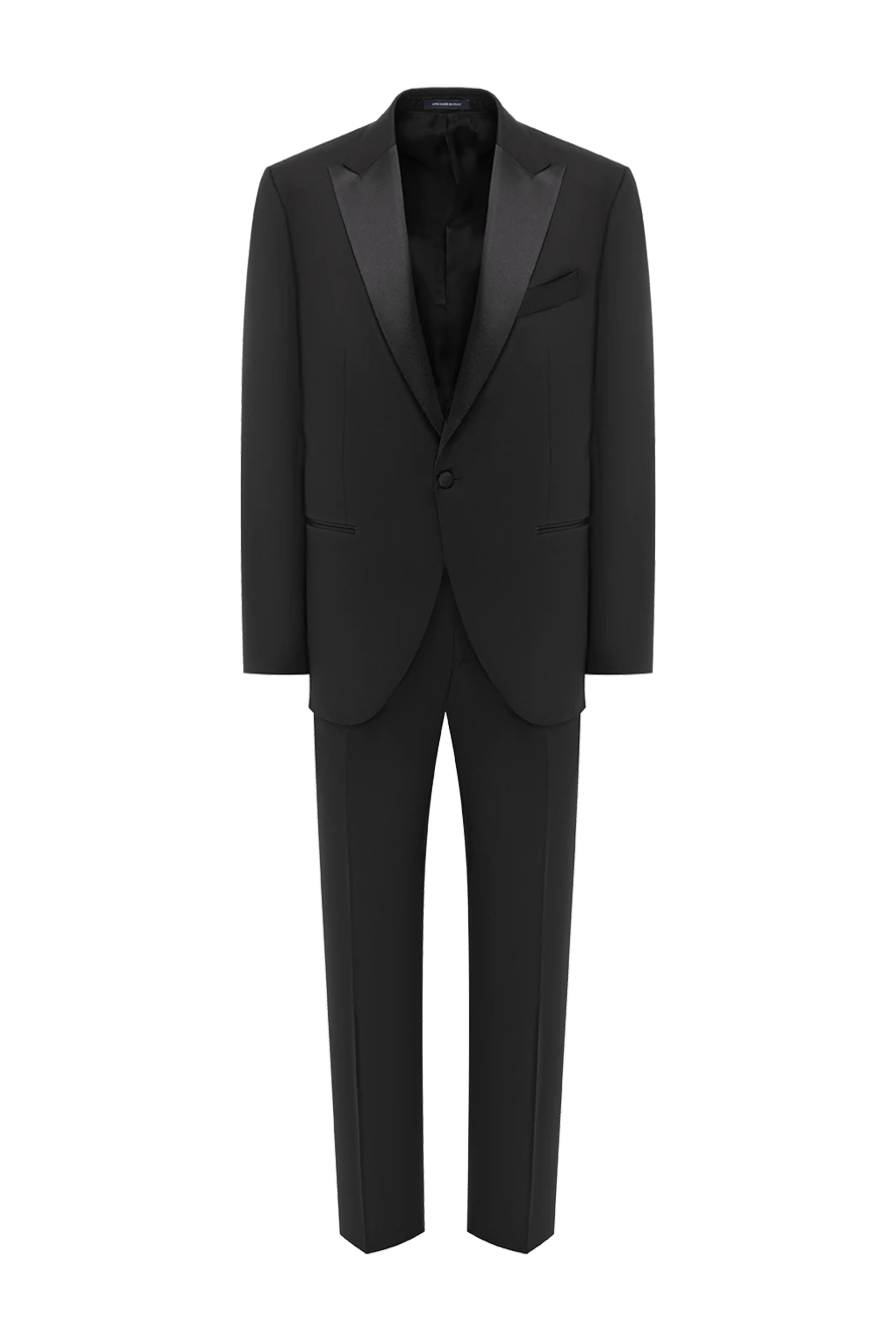 Sartoria Latorre смокінг чорний вовняний з атласними лацканами 191645 - фото 1