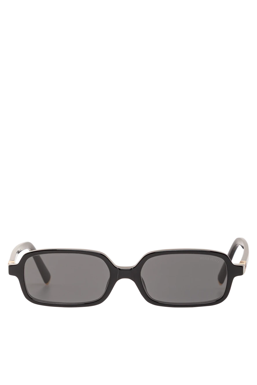 Miu Miu black rectangular sunglasses with a gold brand logo 191674 - photo 1