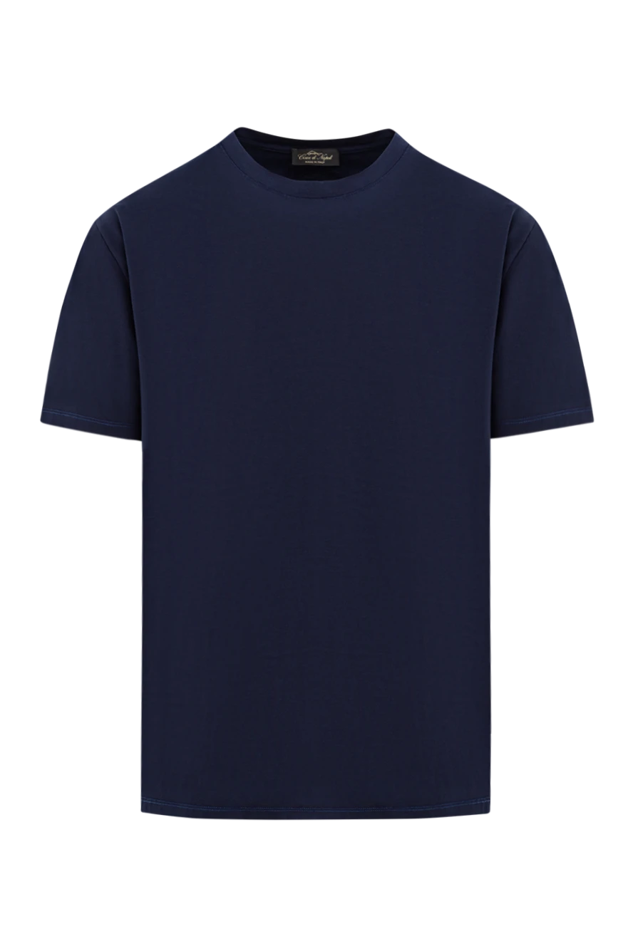 Cesare di Napoli темно синя футболка з преміальної бавовни 191689 - фото 1
