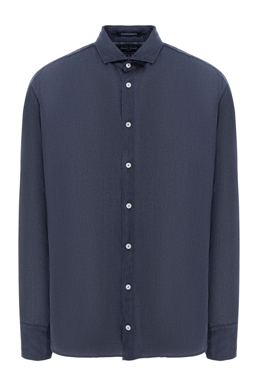 MC2 Saint Barth dark blue linen shirt with a natural texture 191692 - photo 1