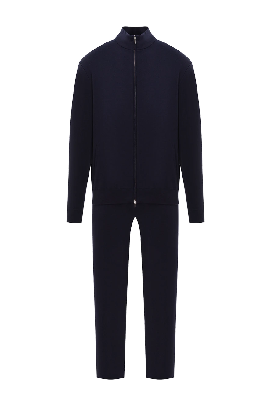 Cesare di Napoli класичний спортивний костюм із вовни з коміром стійкою синій 191727 - фото 1
