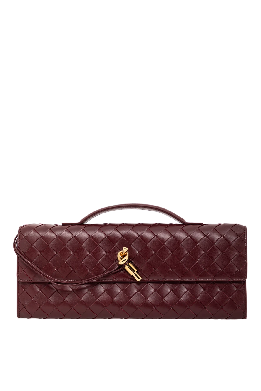 Bottega Veneta burgundy clutch with top handle made of soft intrecciato leather 191734 - photo 1