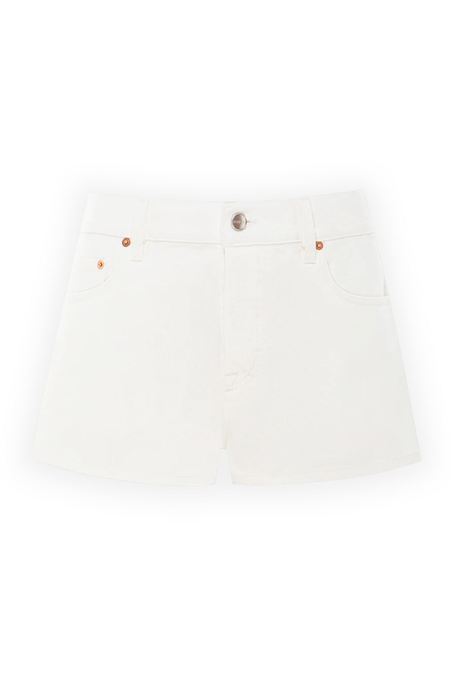 Gucci шорты белые хлопковые с классическими джинсовыми карманами 191771 - фото 1