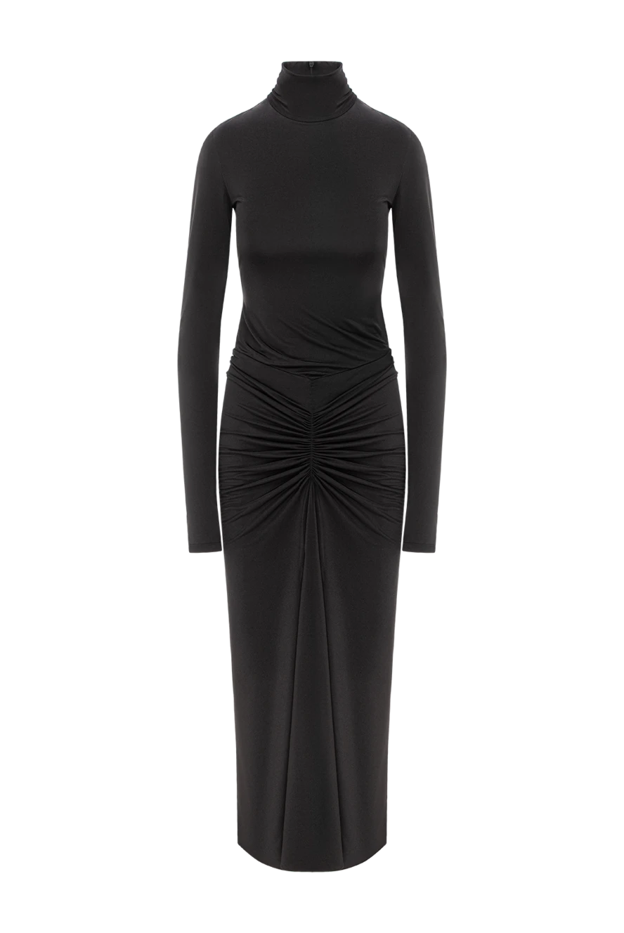 The Andamane платье черное макси warwick с длинными рукавами и высоким воротом 191785 - фото 1