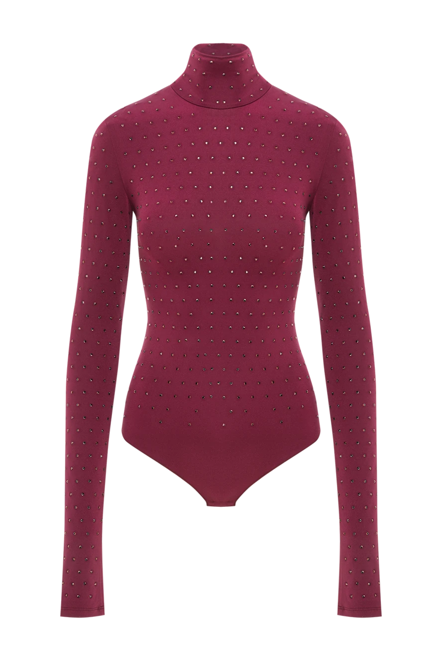 The Andamane червоний боді ziggy з кристалами та довгими рукавами 191795 - фото 1