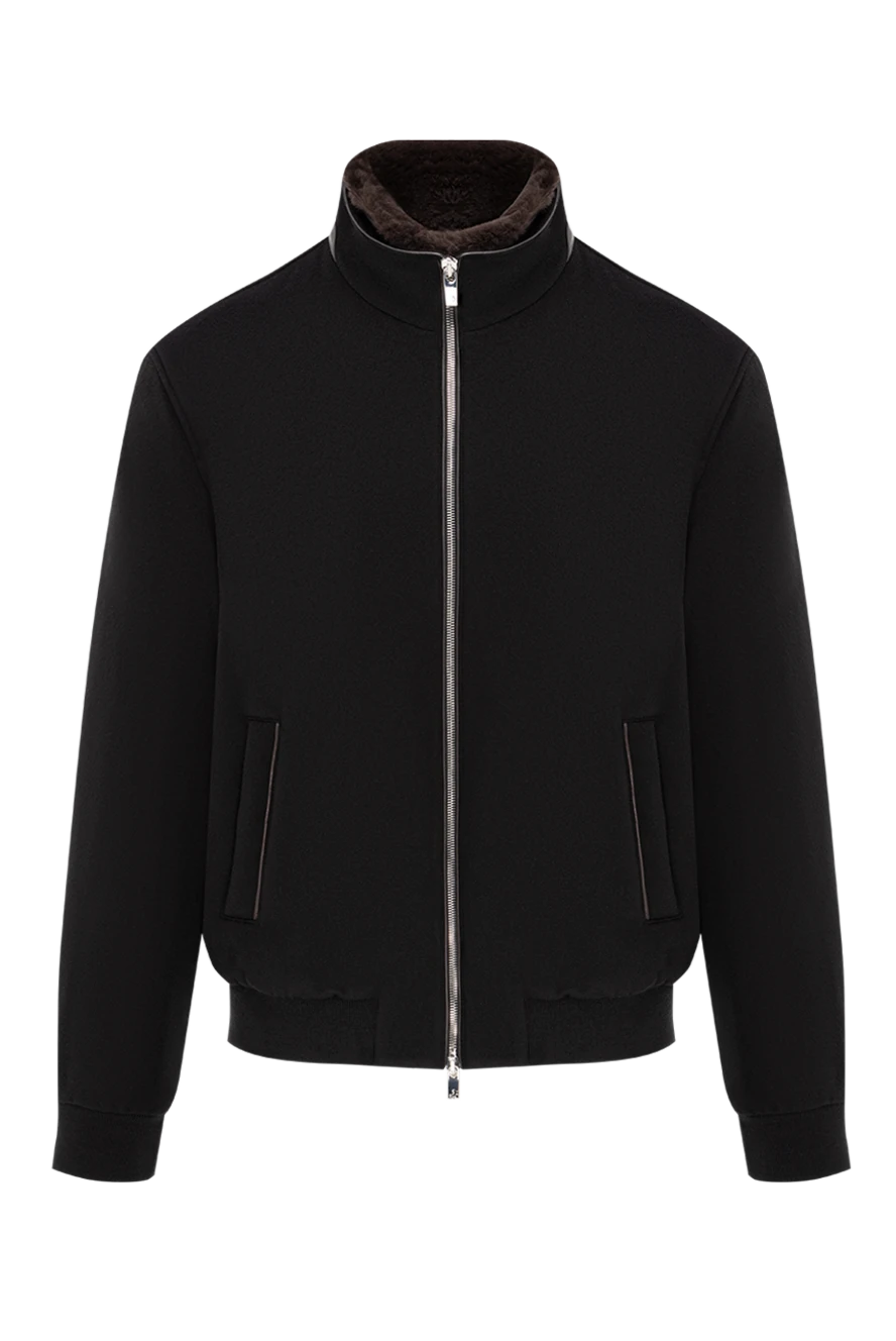 Tombolini black wool bomber jacket with a stand-up collar and zip fastening 191846 - photo 1