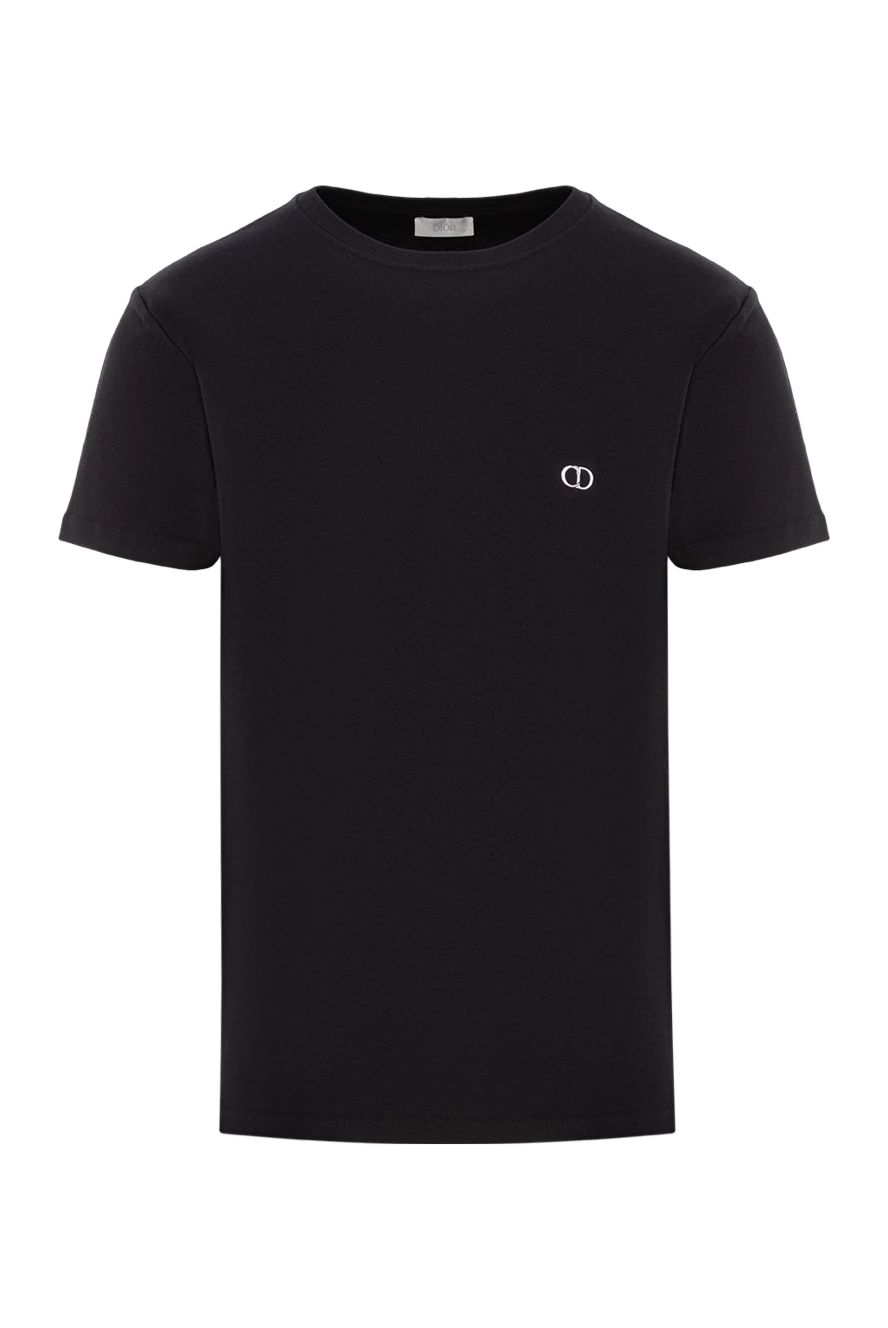 Dior черная хлопковая футболка с круглым вырезом и короткими рукавами 191883 - фото 1