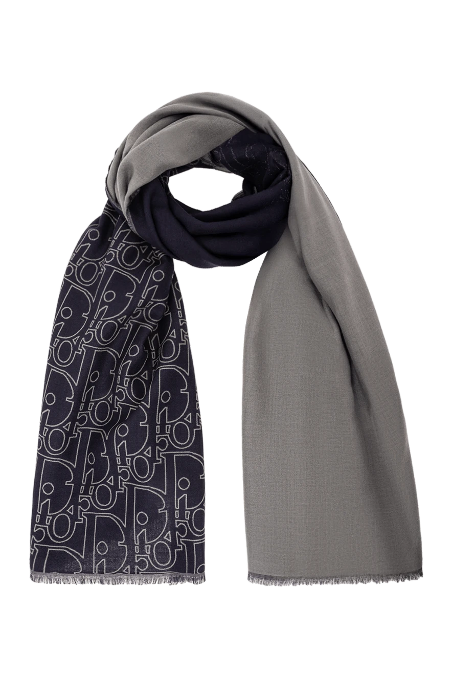 Dior шарф gradient gravity из шерсти и шелка темно-синего и серого цветов. 191885 - фото 1
