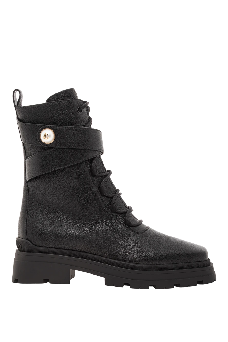 Jimmy Choo чорні шкіряні ботильйони noemi 45 із зернистої шкіри 191899 - фото 1