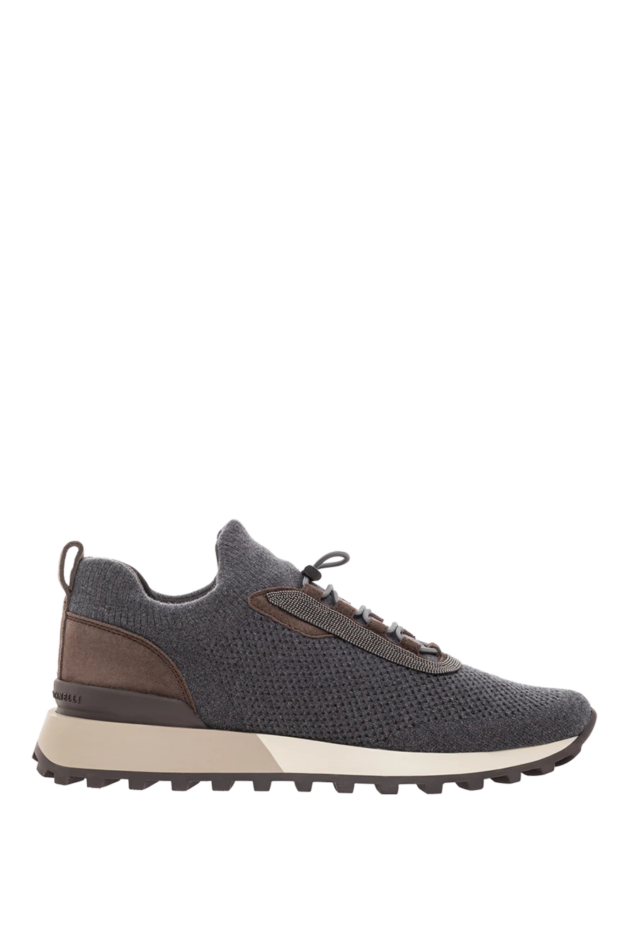 Brunello Cucinelli gray sneakers with a textured cashmere and silk upper. 191907 - photo 1