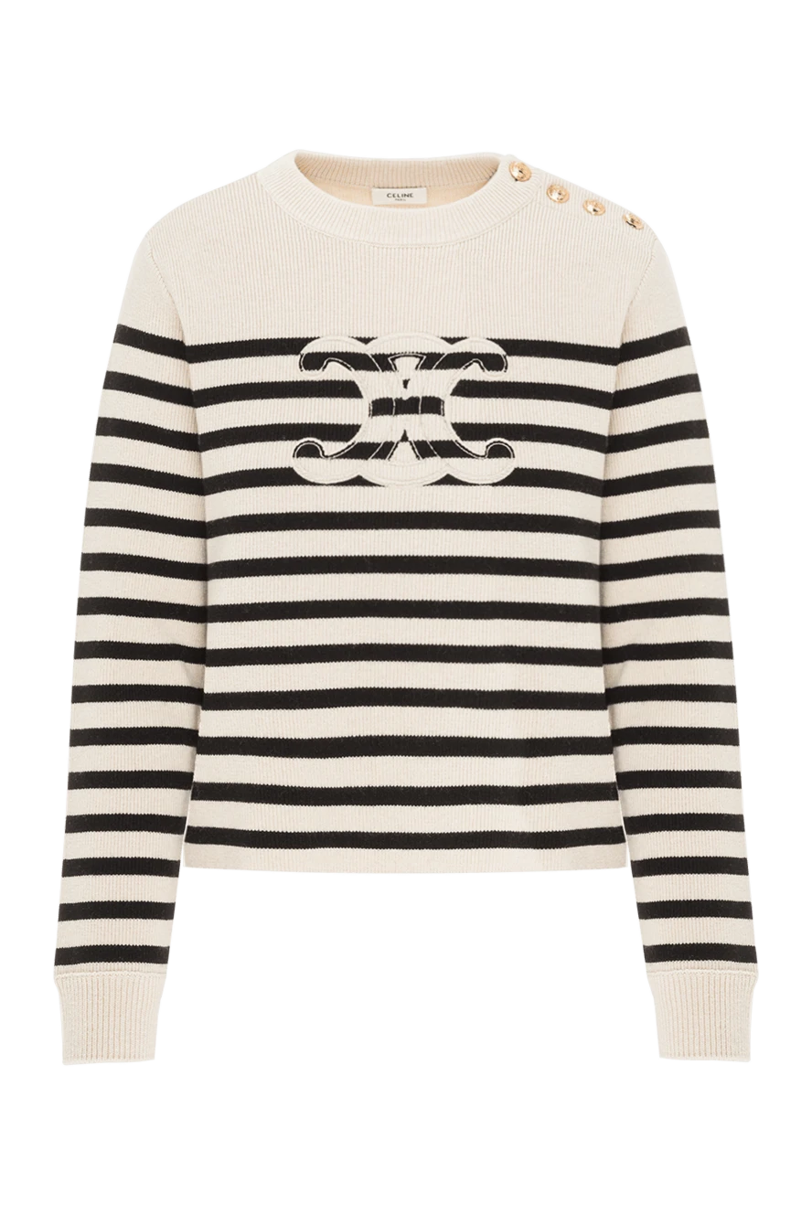 Celine striped wool and cashmere crew neck jumper 191956 - photo 1