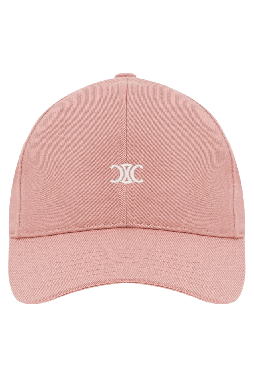 Celine бейсболка triomphe з бавовни рожевого кольору з логотипом 191958 - фото 1