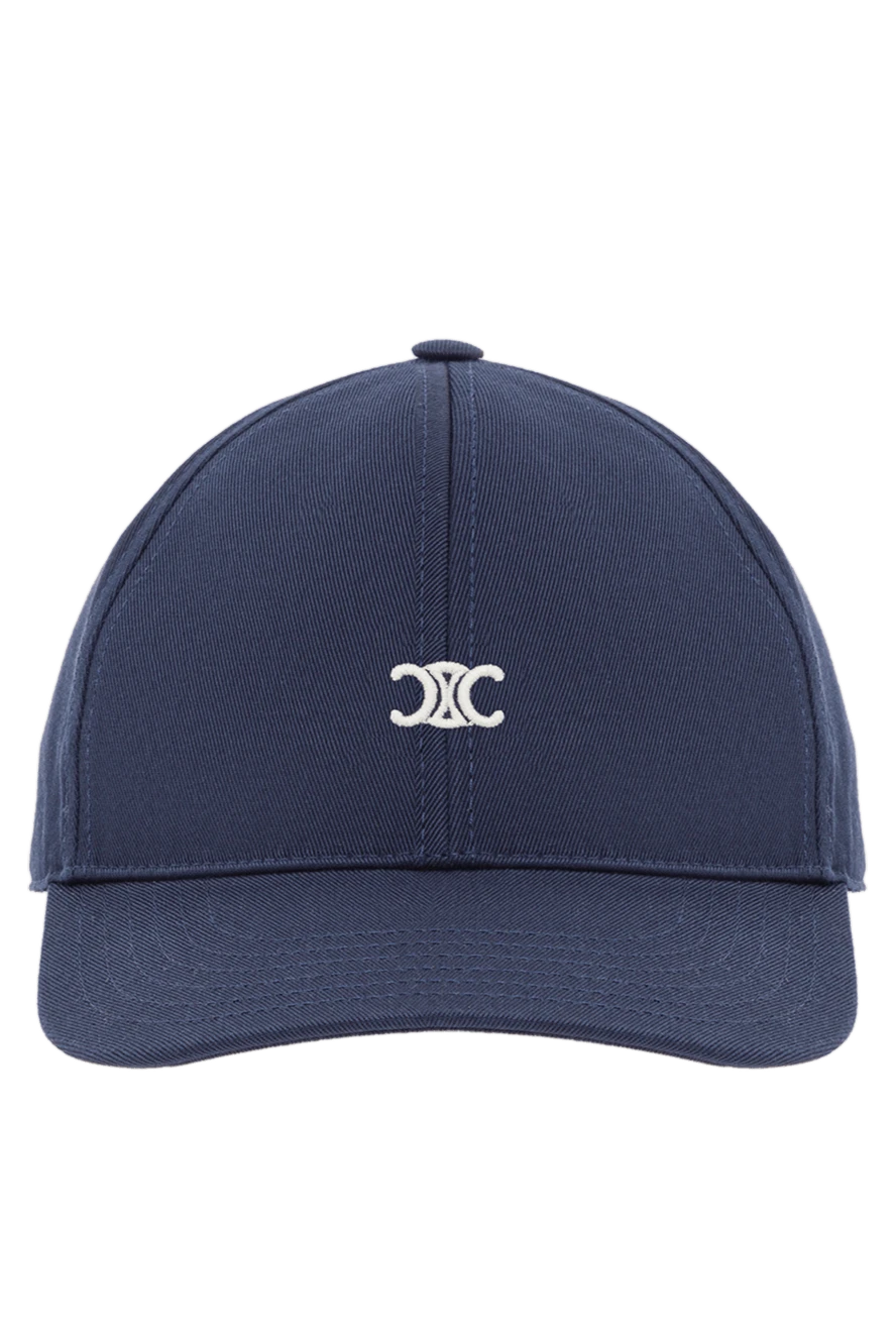 Celine бейсболка triomphe із бавовни синього кольору з логотипом 191959 - фото 1