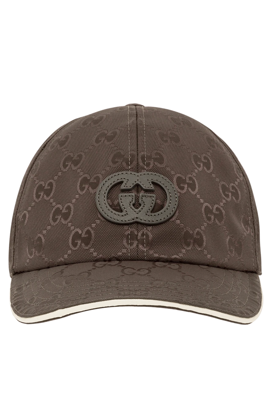Gucci бейсболка коричнева чоловіча з бавовни gg 191983 - фото 1