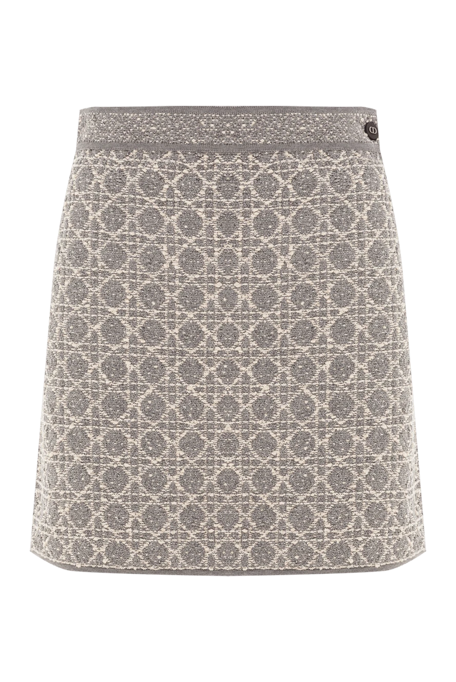 Dior расклешенная мини-юбка macrocannage из смесового хлопка 191989 - фото 1