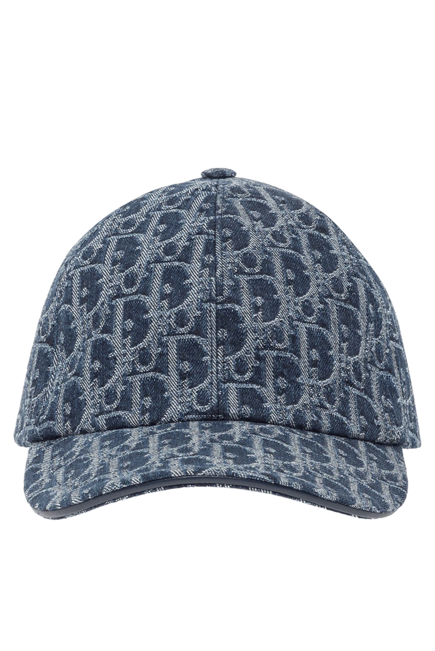 Dior кепка dior oblique d-player из синего хлопкового жаккарда 191996 - фото 1
