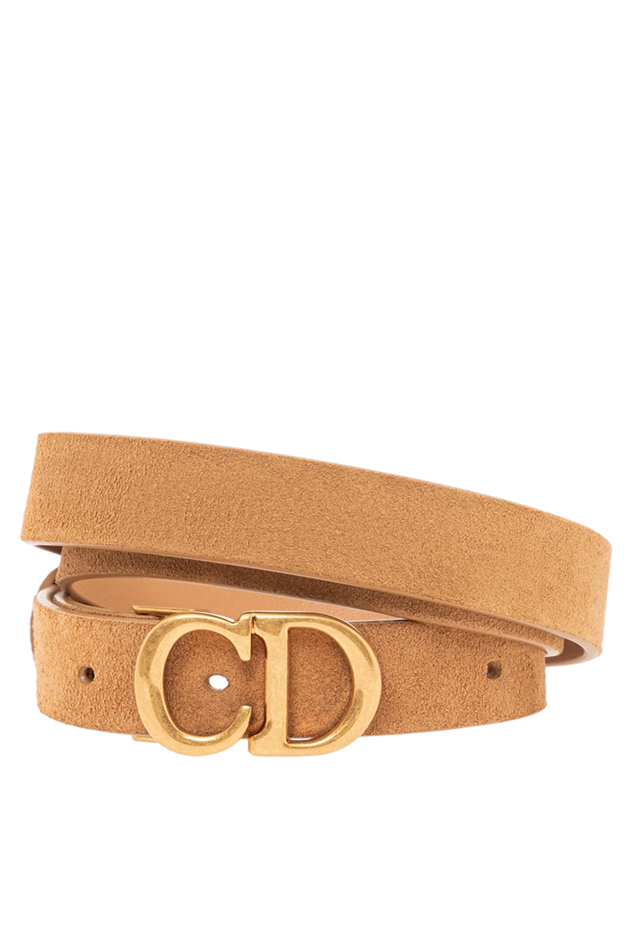 Dior ремінь saddle із рудої замші з пряжкою cd 191997 - фото 1