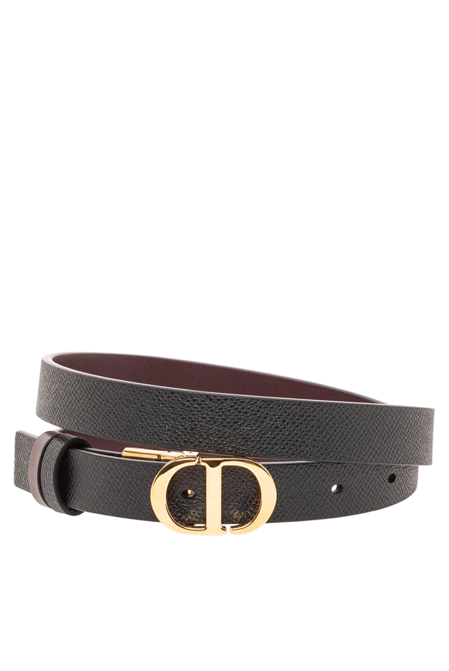 Dior 30 montaigne reversible belt in black and burgundy leather 191999 - photo 1