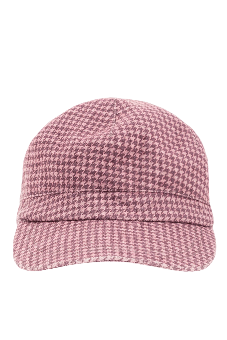 Kiton бавовняна кепка з рожево-бордовим візерунком лапки 192002 - фото 1