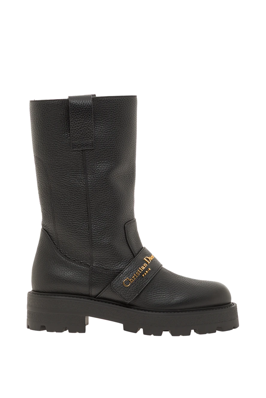 Dior ботинки d-quest из чернлой зернистой телячьей кожи 192004 - фото 1