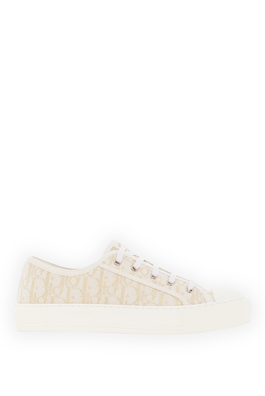 Dior женские кроссовки walk'n'dior low top бежевого цвета из канваса 192007 - фото 1