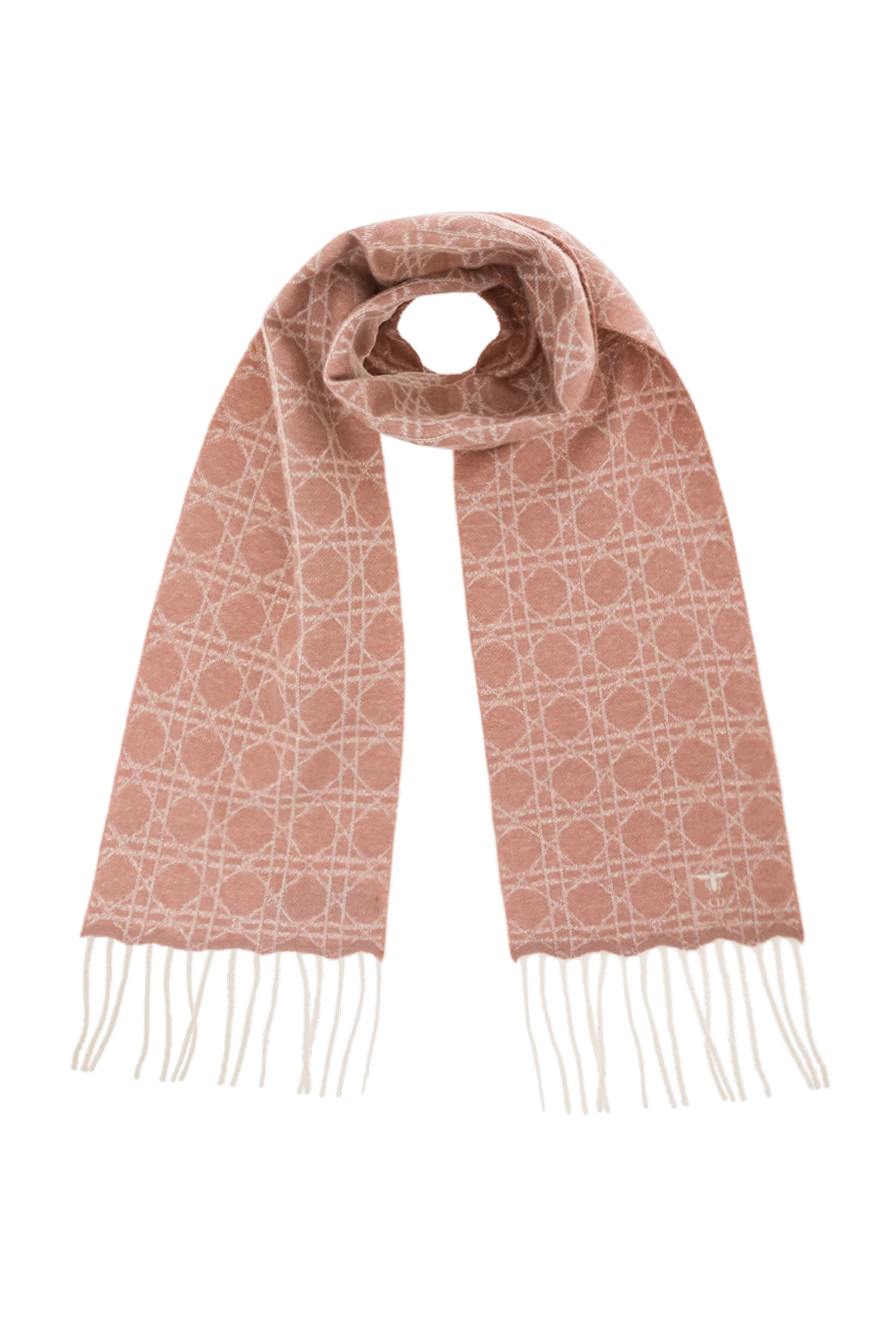 Dior женский шарф cannage из кашемира коричневого цвета 192020 - фото 1